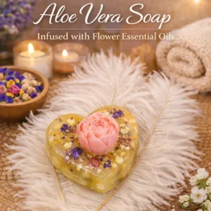 Aloe vera soap infused with flowers & essential oils 🌸